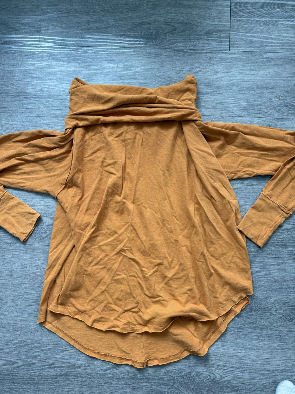 We The Free Long Sleeve Cowl Neck Dress in Mustard